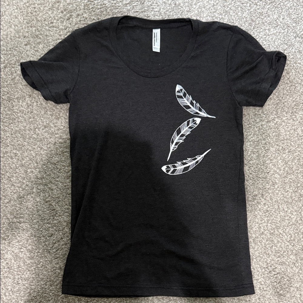 American Apparel Black Feather Graphic Tee